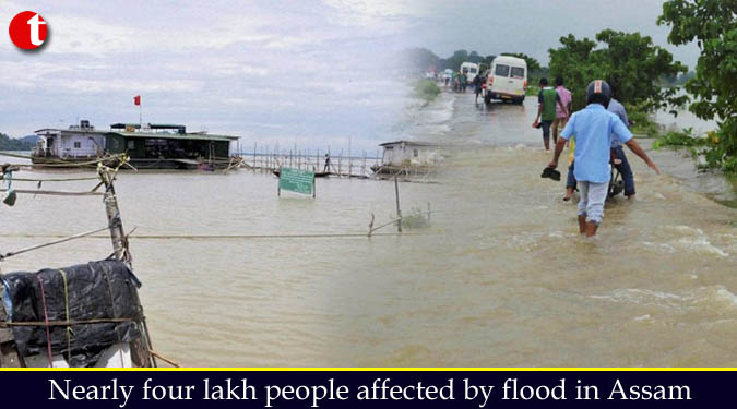 Nearly four lakh people affected by flood in Assam