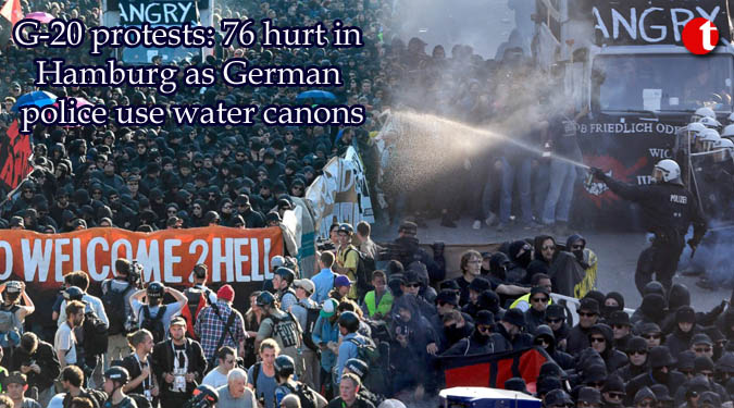 G-20 protests: 76 hurt in Hamburg as German police use water canons