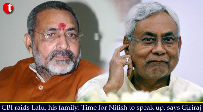 CBI raids Lalu, his family: Time for Nitish to speak up, says Giriraj