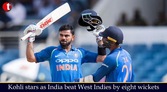 Kohli stars as India beat West Indies by eight wickets