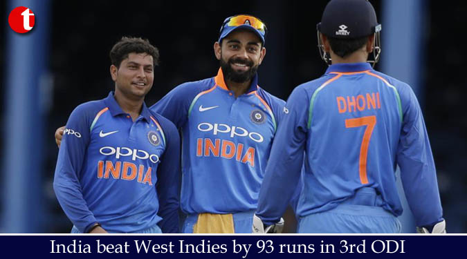 India beat West Indies by 93 runs in 3rd ODI