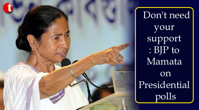 Don’t need your support: BJP to Mamata on Presidential polls
