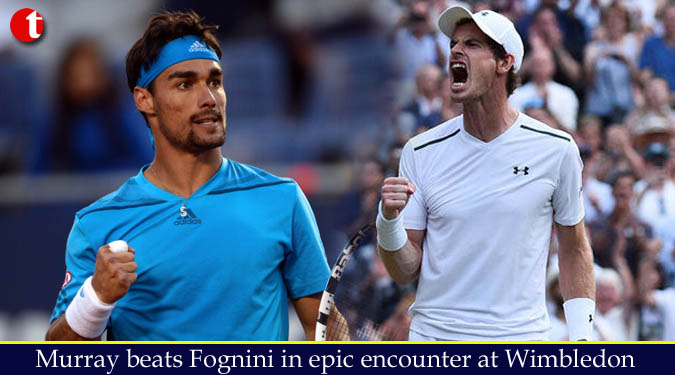 Murray beats Fognini in epic encounter at Wimbledon