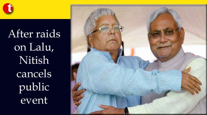 After raids on Lalu, Nitish cancels public event on health grounds