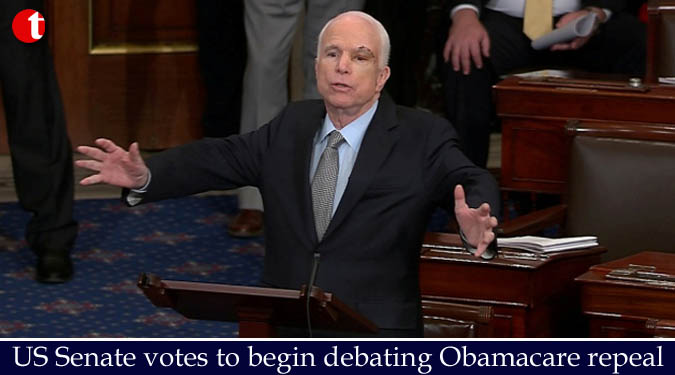 US Senate votes to begin debating Obamacare repeal