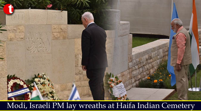 Modi, Israeli PM lay wreaths at Haifa Indian Cemetery