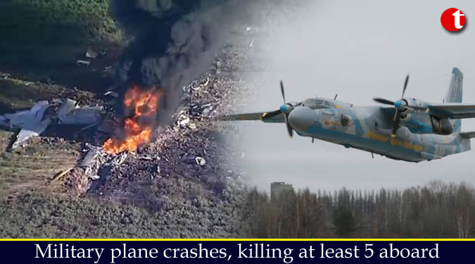 Military plane crashes, killing at least 5 aboard