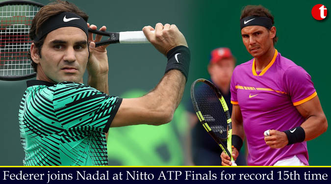 Federer joins Nadal at Nitto ATP Finals for record 15th time