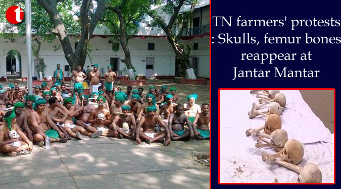 TN farmers' protests: Skulls, femur bones reappear at Jantar Mantar