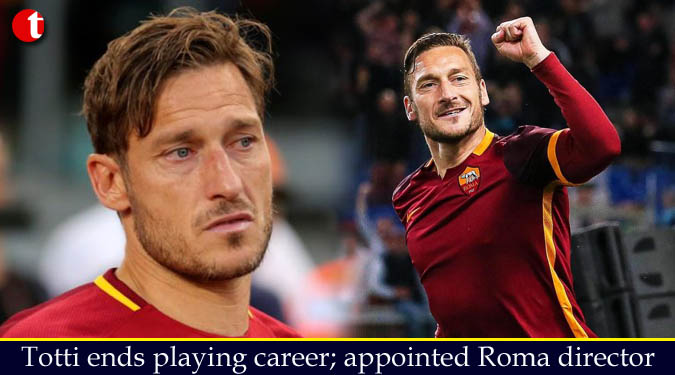 Totti ends playing career; appointed Roma director