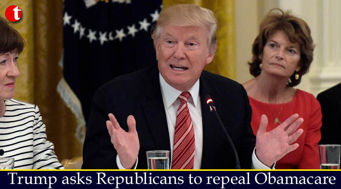 Trump asks Republicans to repeal Obamacare