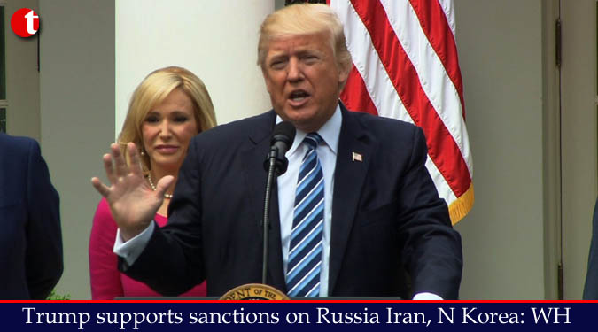 Trump supports sanctions on Russia Iran, N Korea: WH