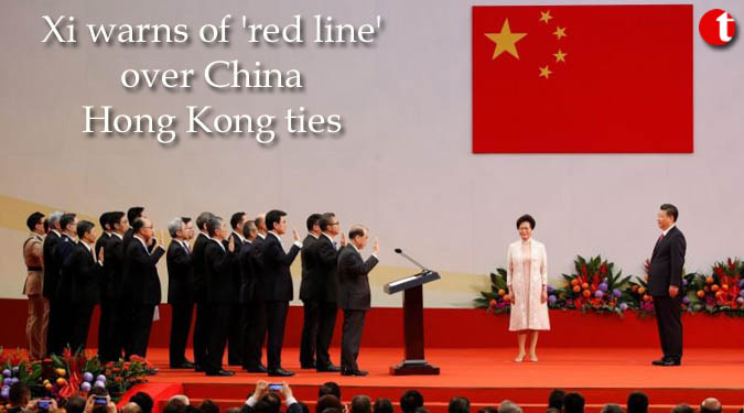 Xi warns of 'red line' over China-Hong Kong ties
