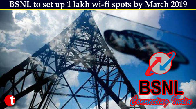 BSNL to set up 1 lakh wi-fi spots by March 2019