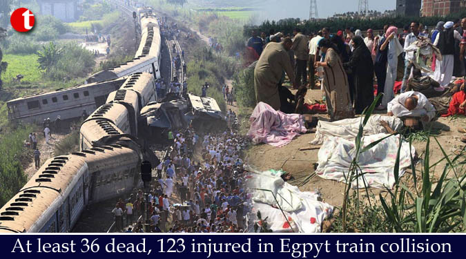 36 dead, 123 injured in Egpyt train collision