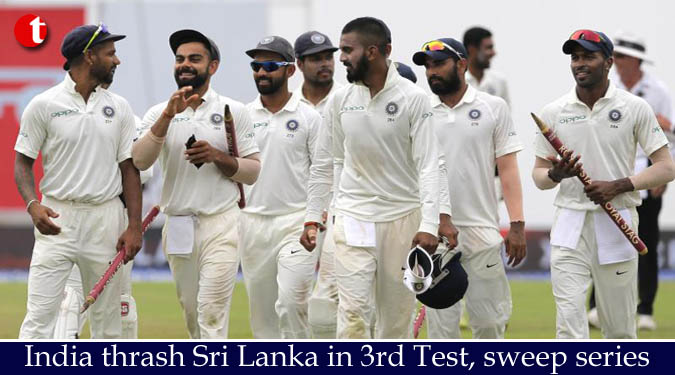 India thrash Sri Lanka in 3rd Test, sweep series