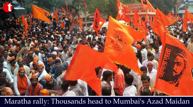 Maratha rally: Thousands head to Mumbai's Azad Maidan