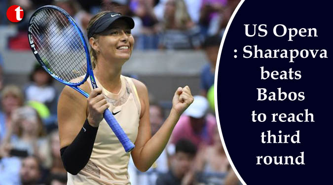 US Open: Sharapova beats Babos to reach third round