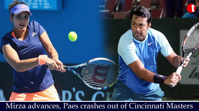 Mirza advances, Paes crashes out of Cincinnati Masters