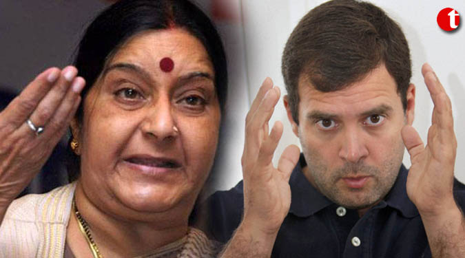 Sushma slams Rahul for meeting Chinese envoy amid Doklam standoff