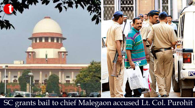 SC grants bail to chief Malegaon accused Lt. Col. Purohit