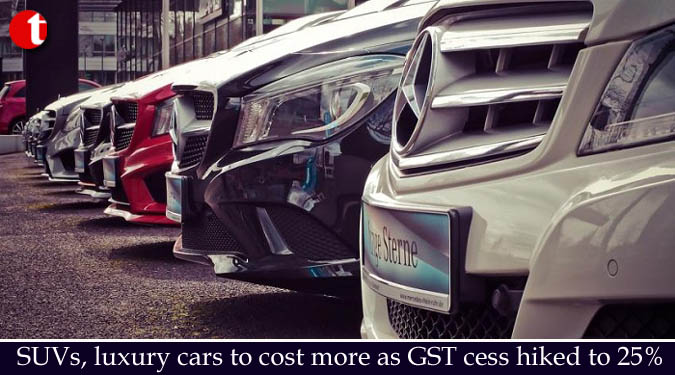 SUVs, luxury cars to cost more as GST cess hiked to 25%