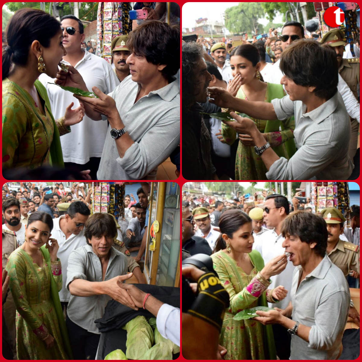 SRK, Anushka relish 'paan' in Varanasi
