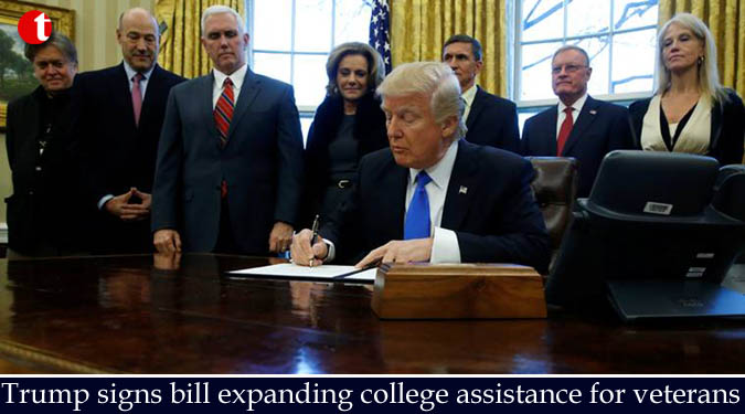 Trump signs bill expanding college assistance for veterans