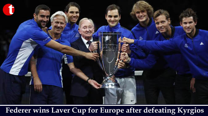 Federer wins Laver Cup for Europe after defeating Kyrgios