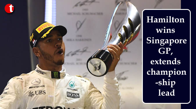 Hamilton wins Singapore GP, extends championship lead