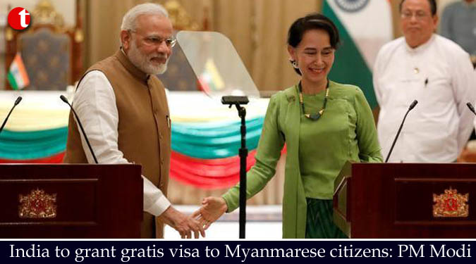 India to grant gratis visa to Myanmarese citizens: PM Modi