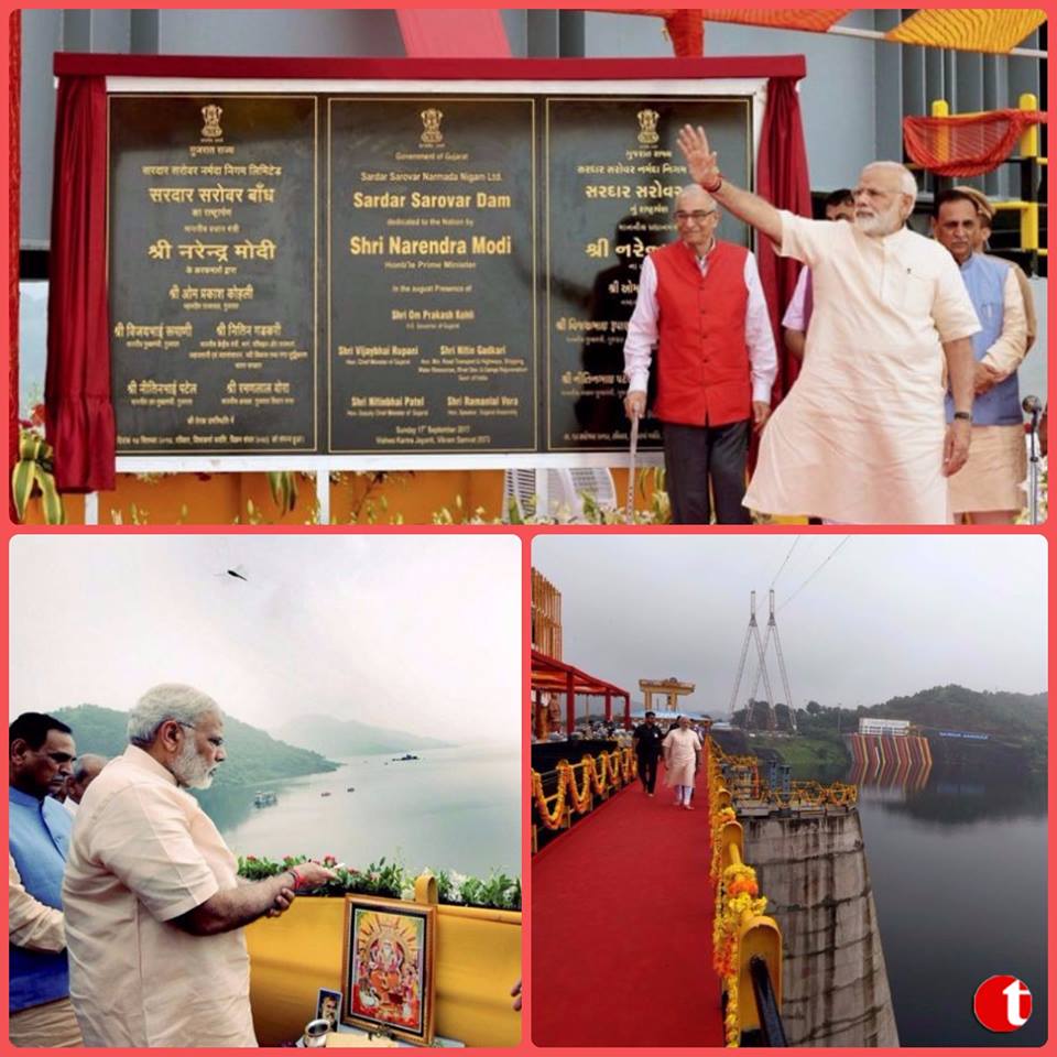 PM Narendra Modi inaugurates Sardar Sarovar Dam