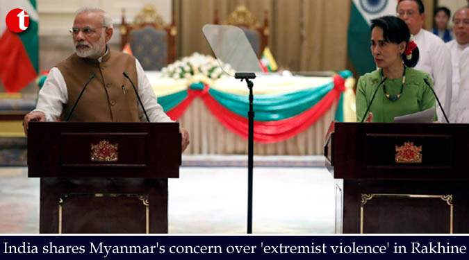 India shares Myanmar's concern over 'extremist violence' in Rakhine state: PM