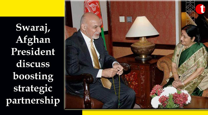 Swaraj, Afghan President Ghani discuss boosting strategic partnership