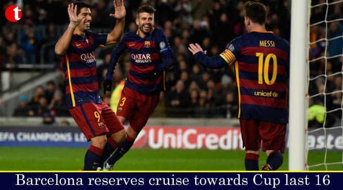 Barcelona reserves cruise towards Cup last 16