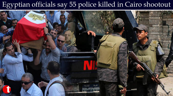 Egyptian officials say 55 police killed in Cairo shootout