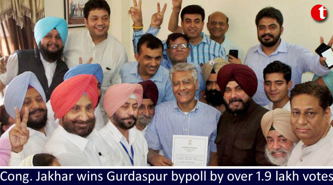 Congress’ Jakhar wins Gurdaspur bypoll by over 1.9 lakh votes
