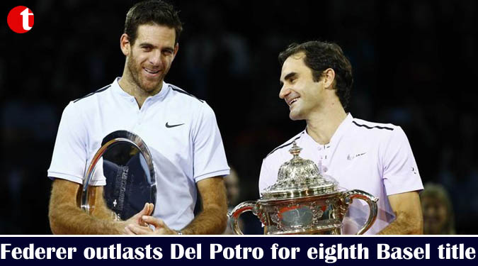 Federer outlasts Del Potro for eighth Basel title