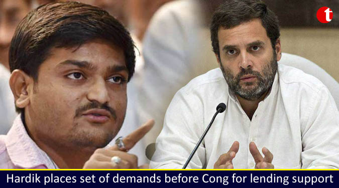 Hardik places set of demands before Cong for lending support