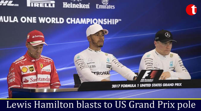 Lewis Hamilton blasts to US Grand Prix pole