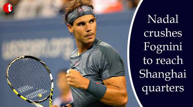 Nadal crushes Fognini to reach Shanghai quarters