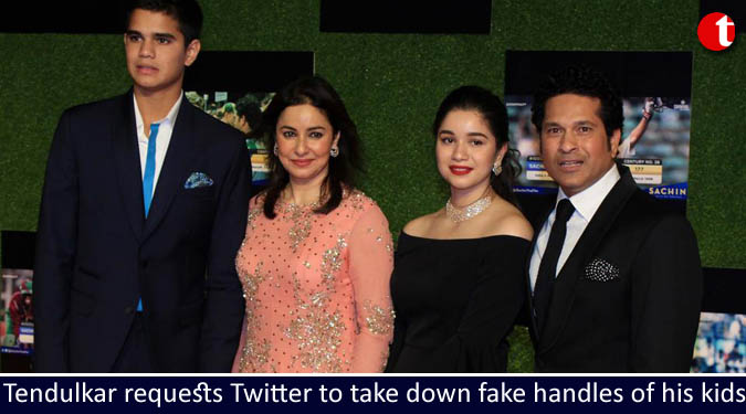 Tendulkar requests Twitter to take down fake handles of his kids