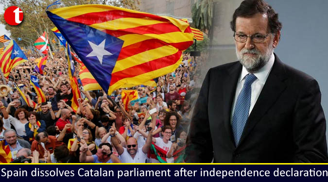 Spain dissolves Catalan parliament after independence declaration