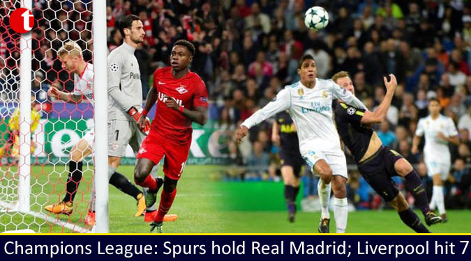 Champions League: Spurs hold Real Madrid; Liverpool hit 7