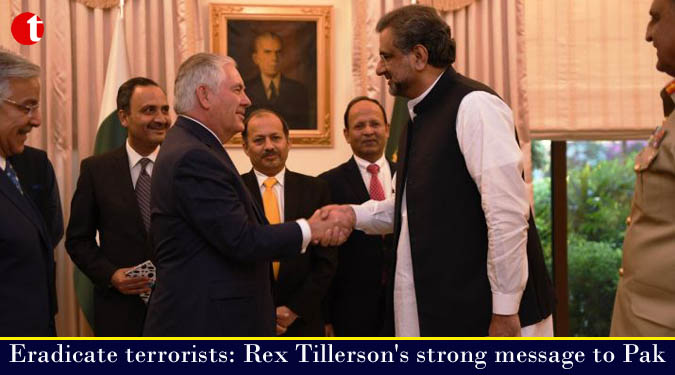 Eradicate terrorists: Rex Tillerson's strong message to Pak