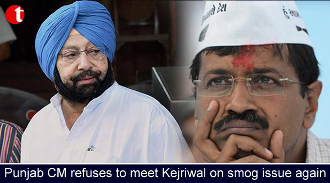Punjab CM refuses to meet Kejriwal on smog issue again