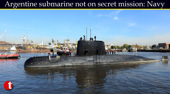 Argentine submarine not on secret mission: Navy