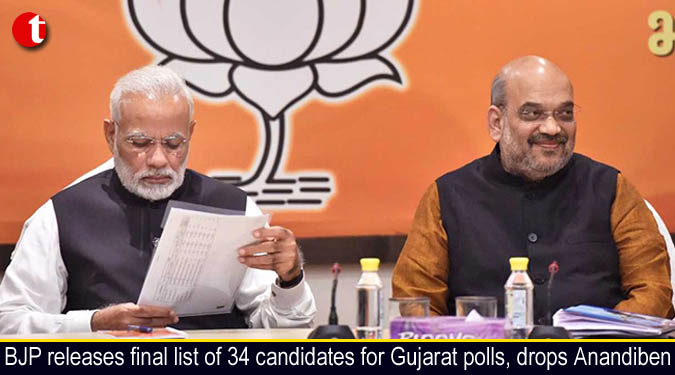 BJP releases final list of 34 candidates for Gujarat polls, drops Anandiben