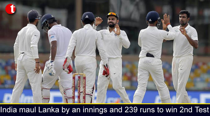 India maul Lanka by an innings and 239 runs to win 2nd Test