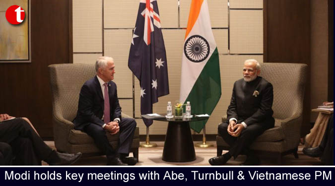 Modi holds key bilateral meetings with Abe, Turnbull and Vietnamese PM